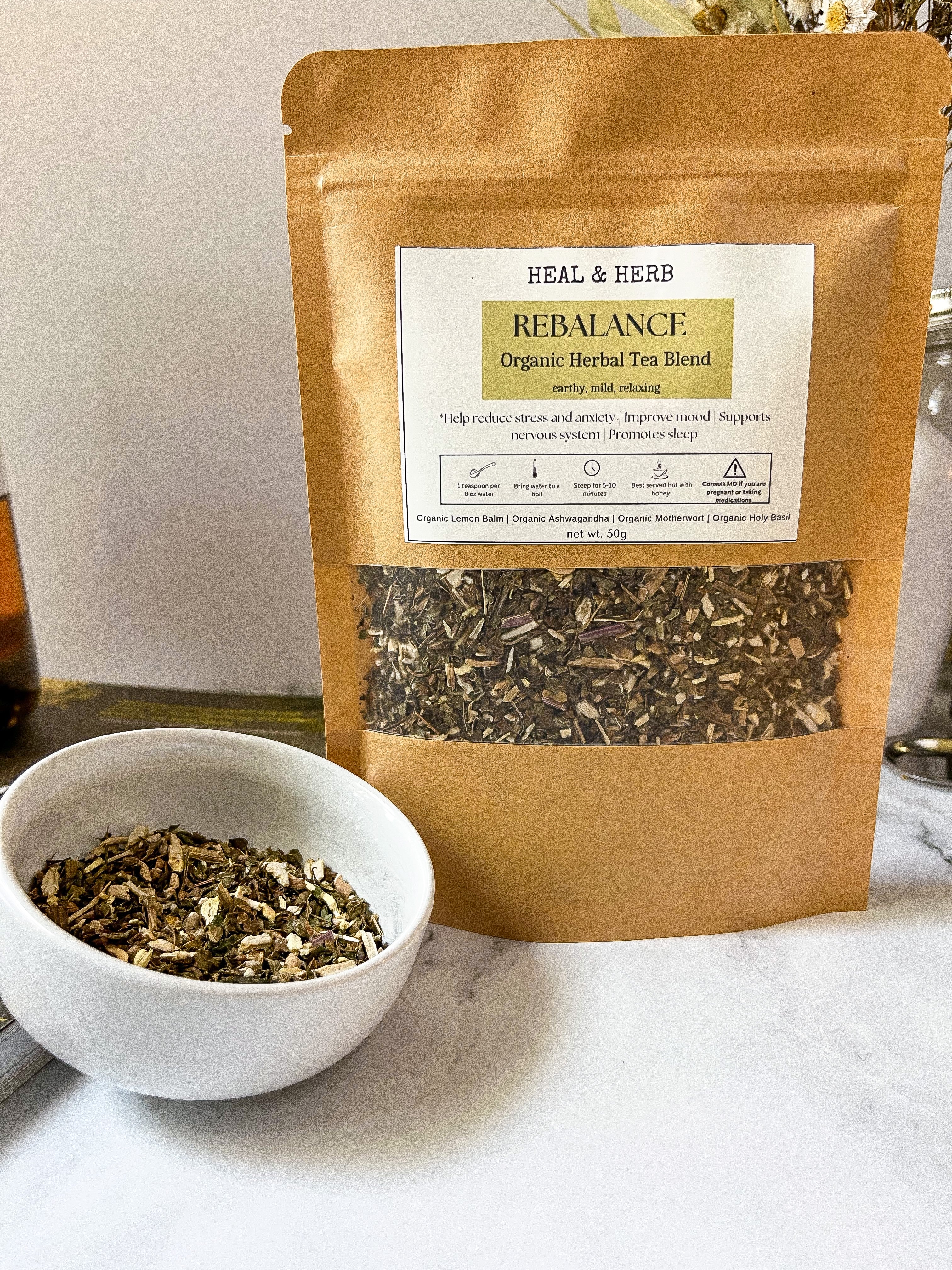 REBALANCE Organic Herbal Tea Blend (Stress & Anxiety)