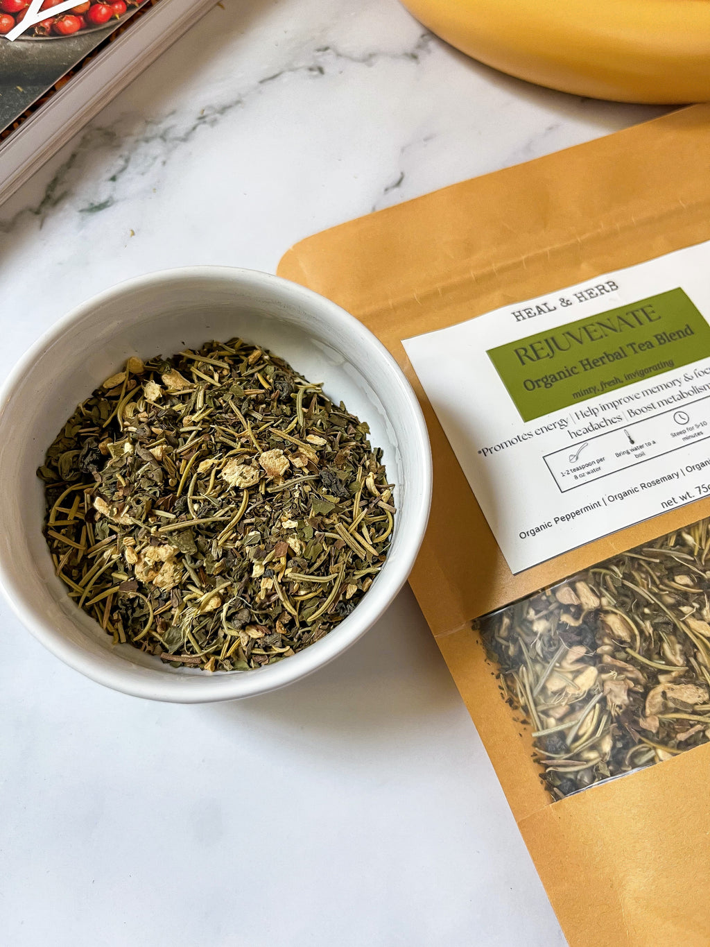 REJUVENATE Organic Herbal Tea Blend (Energy & Focus)